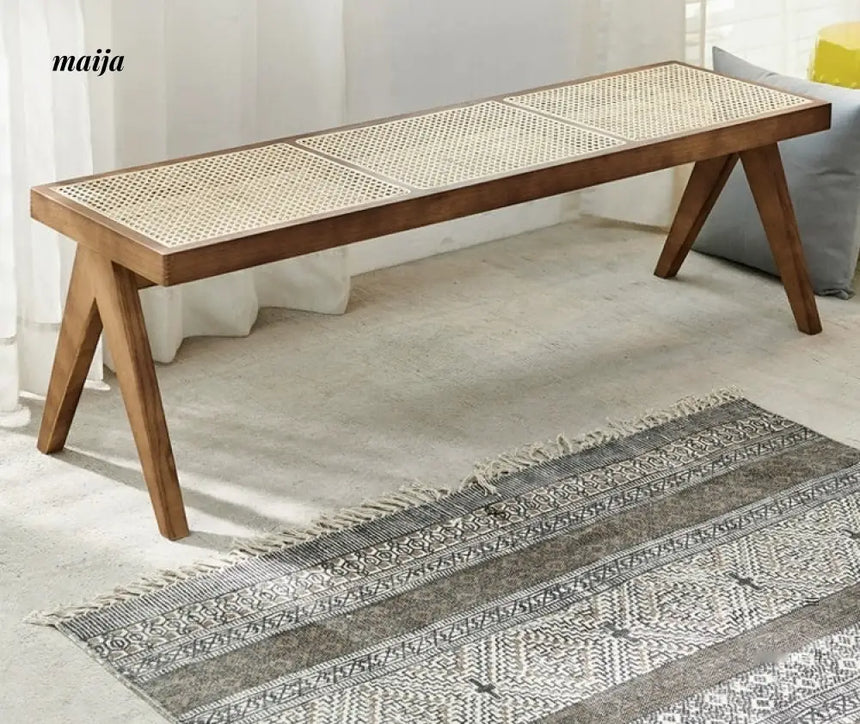 RATTAN CRAFTSMAN Wooden Shoe Bench from Lynn's Lamp