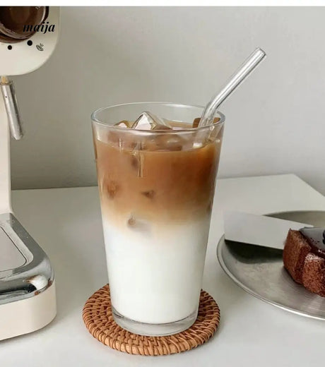 BANKE Straw Glass Milk Coffee Drinking Cup from BANKE