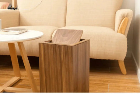MUSN Oversized Wooden Flip Trash Bin from MUSN