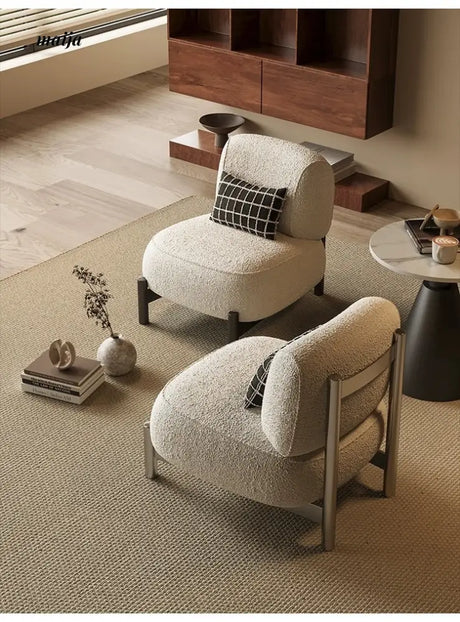 SMALL HIBISCUS Cream Lambskin Leisure Chair from SMALL HIBISCUS