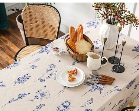 MAN YUE HOME Retro Cotton Tablecloth for Dining or Coffee Table from MAN YUE HOME