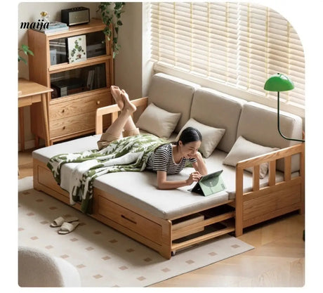 GENJI Andy Solid Wood Sofa Bed with Storage from GENJI