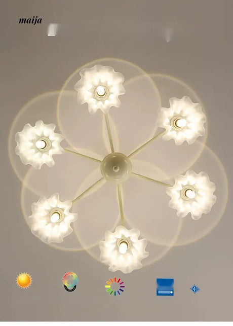 NANCY Cream Glass Chandelier French Retro Style from NANCY