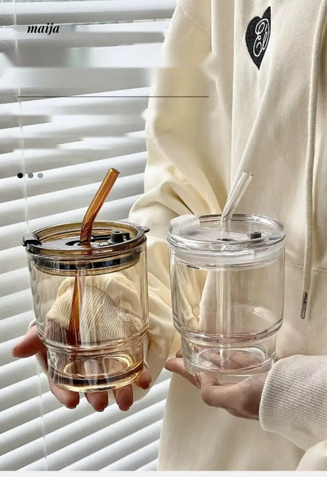 BANKE Bamboo Glass Straw Coffee Milk Cup from BANKE