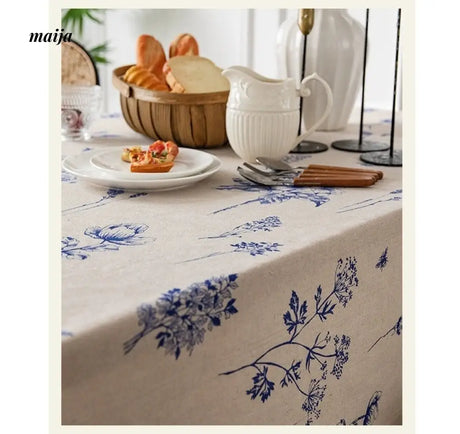 MAN YUE HOME Retro Cotton Tablecloth for Dining or Coffee Table from MAN YUE HOME