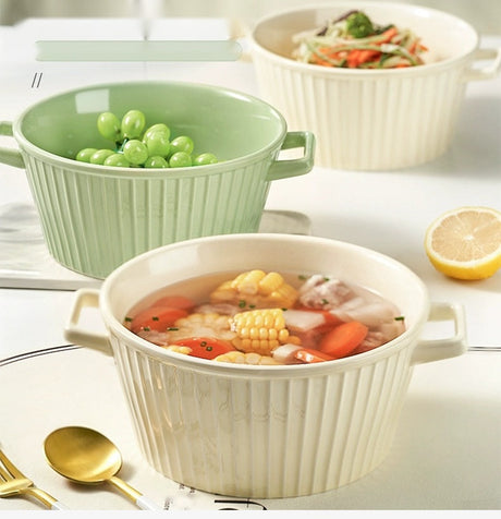 MOSE Striped Double-Ear Soup Bowl from MOSE