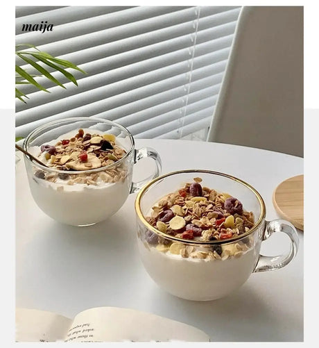 BANKE Wide Mouth Glass Oat Breakfast Bowl from BANKE