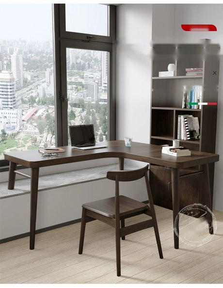 SUNX Full Wood Bay Window Desk from SUNX