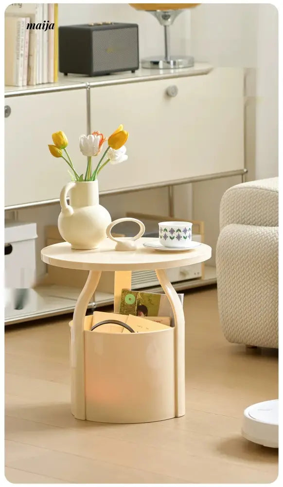 LOWERLEFT Cream Modern Side Table from HOBBYTREE