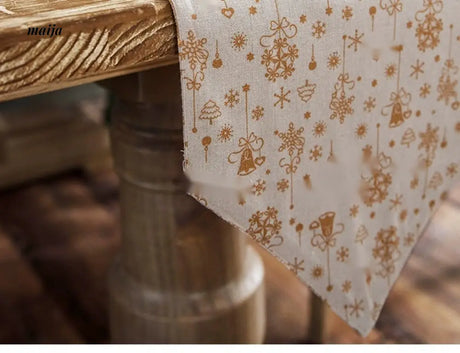 MAN YUE HOME Retro Christmas Dining Tablecloth Hot Gold Design from MAN YUE HOME