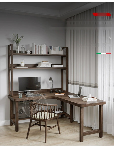 SUNX Solid Wood Corner Computer Desk Combo from SUNX