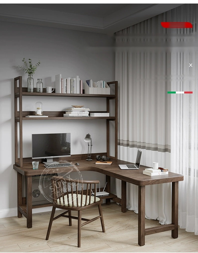 SUNX Solid Wood Corner Computer Desk Combo from SUNX