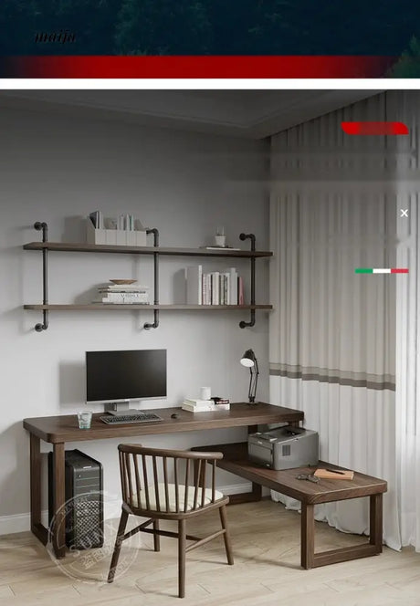 SUNX Nordic Solid Wood Corner Desk from SUNX