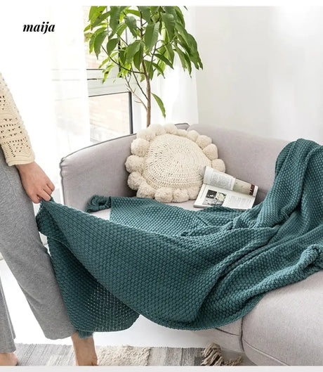 MAN YUE HOME Scandinavian Knitted Sofa with Duvet for Sleep from MAN YUE HOME