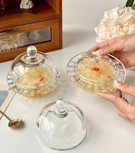 BANKE Transparent Bird's Nest Glass Bowl with Lid from BANKE