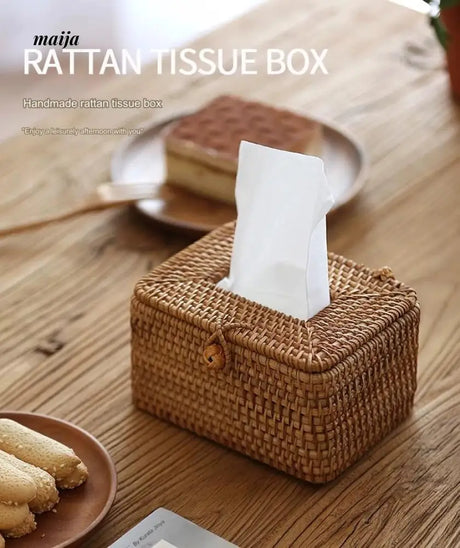 MUYE Woven Rattan Tissue Box from MUYE