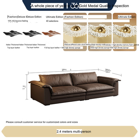 FASATI Jasper Luxurious Deep-Seat Leather Sofa from FASATI