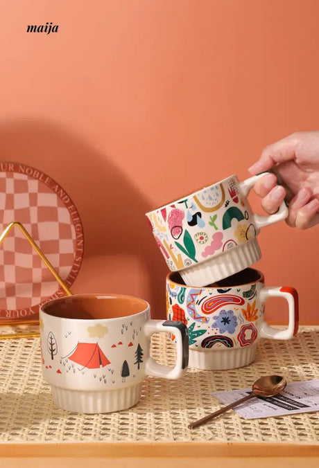 Abstract Colourful Painting Mug from Kumagaigumi
