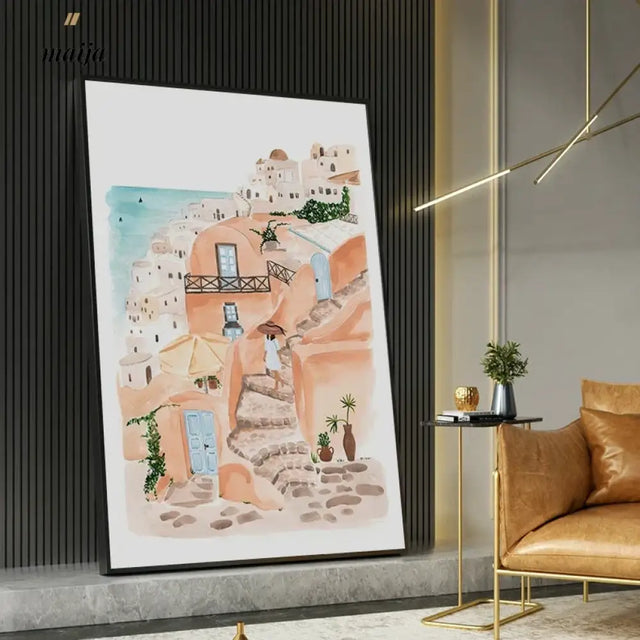 SOMEART Santorini Print from SOMEART