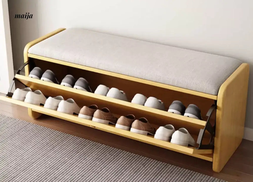 Huffman Solid Wood Shoe-Changing Stool from maija