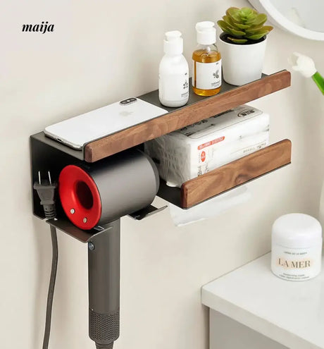 NHSJ Punch-free Hair Dryer and Face Towel Rack from NHSJ
