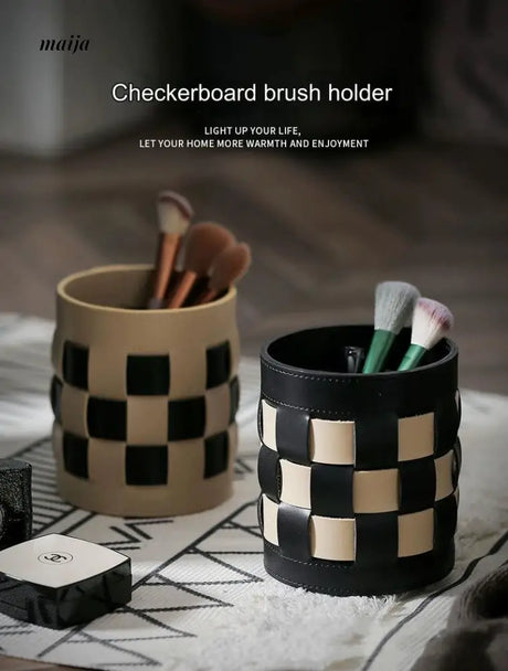 MUYE Woven Leather Make Up Brush Holder from MUYE