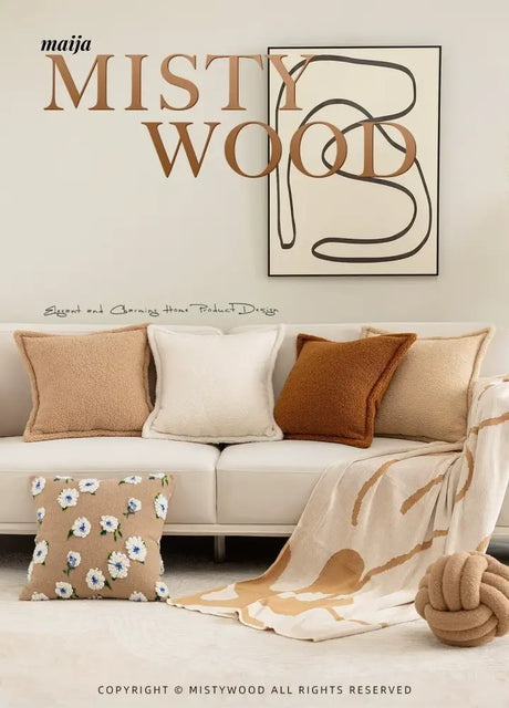 MISTYWOOD Milk Tea Pillow with Floral Pillowcase from MISTYWOOD