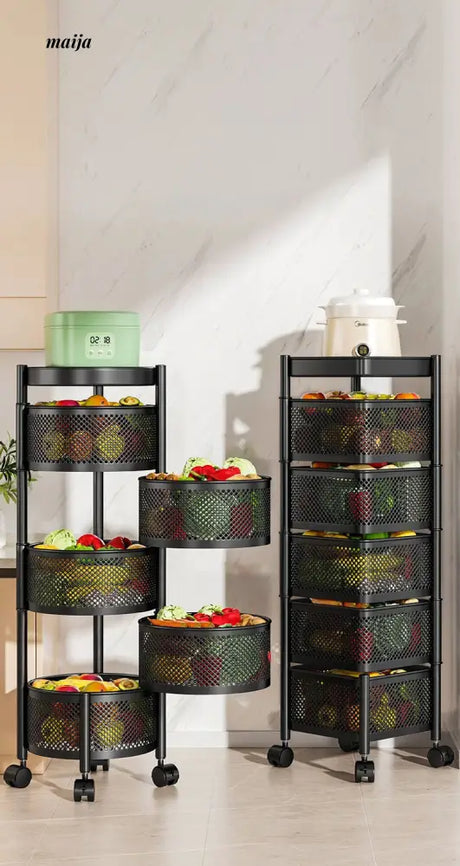 Kitchen Rotating Multifunctional Storage Trolley from maija