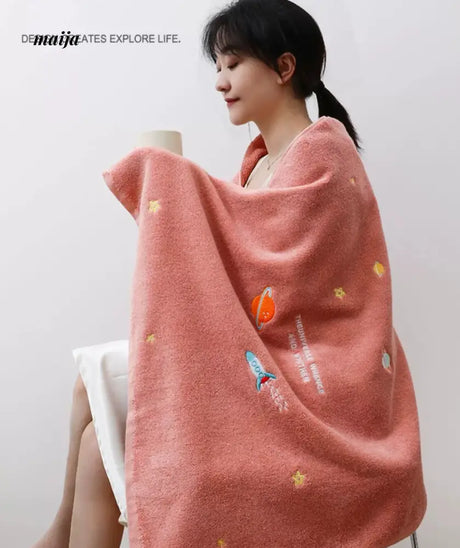 NUANYOU Cute Embroidered Cotton Bath Towel from maija