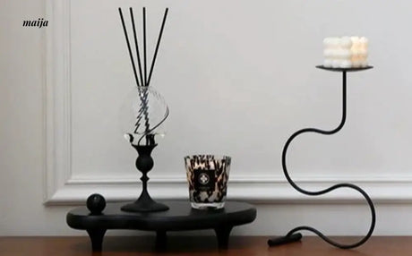 COLOURHUNTER Black Metal Retro Jewelry French Retro Style Candle Holder from maija