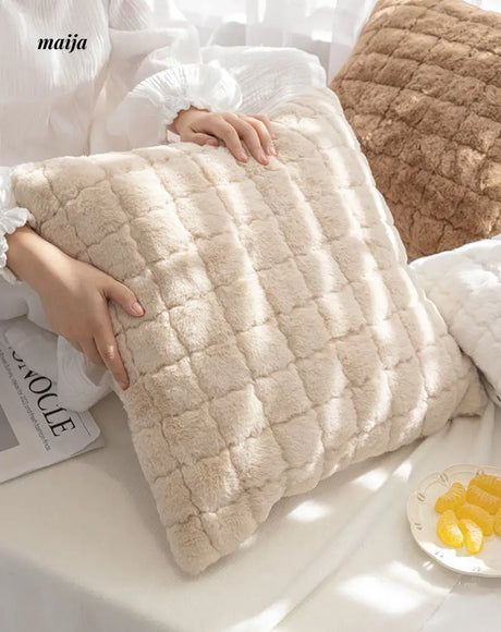 Chessboard Fluffy Square Cushions from Manxiaomian