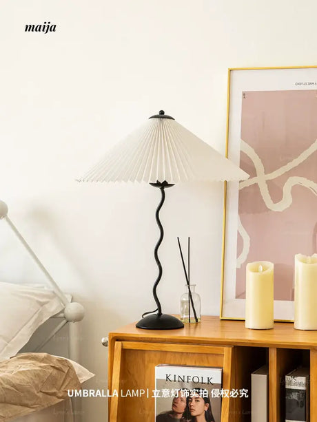 LYNN Korean Pleated Umbrella Table Lamp from Lynn's Lamp