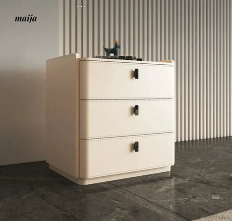Jacobson Leather Wrap Bedside Table from Mufanli