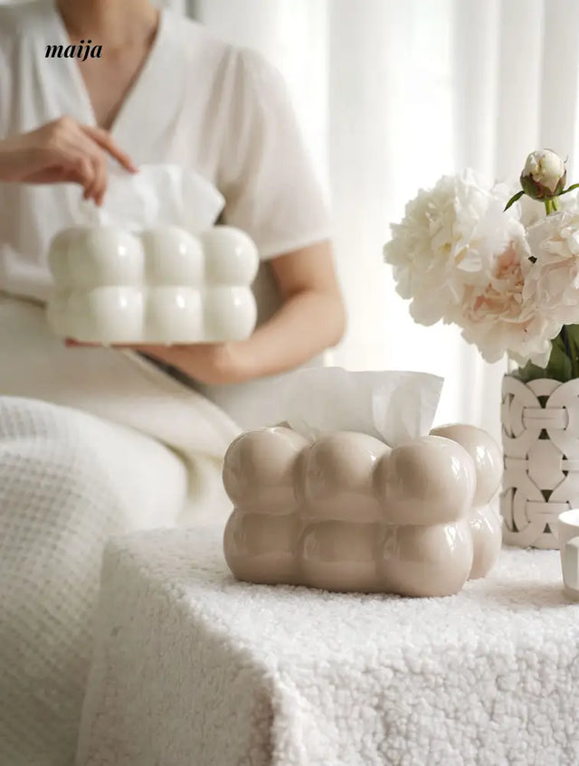 Marshmallow Ceramic Tissue Box from maija