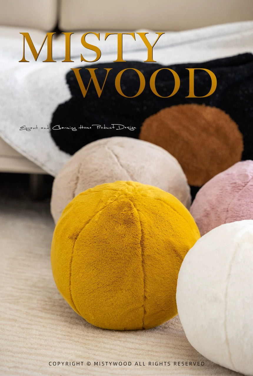 MISTYWOOD Yellow Plush Circular Decorative Pillow from MISTYWOOD