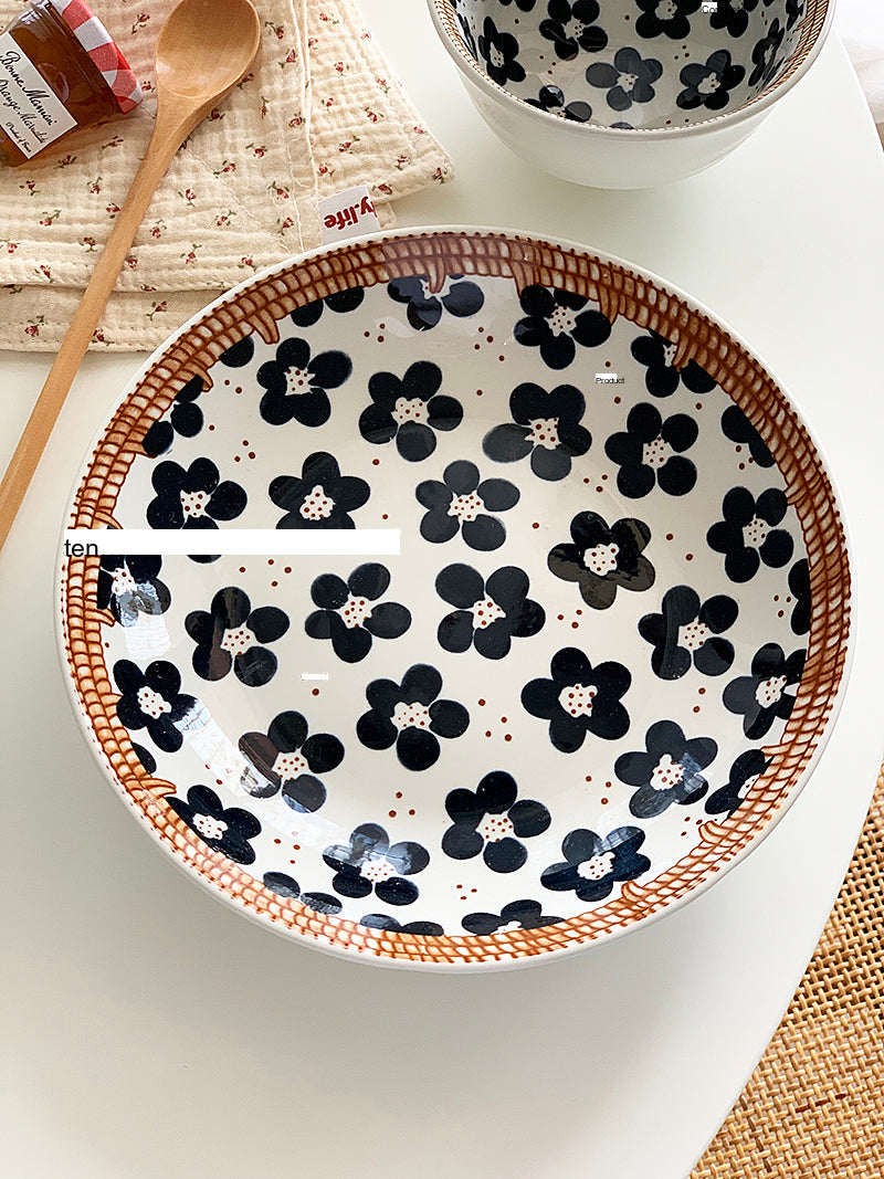 YASUKI Hiroshi Artistic Ink Blue Ceramic Bowl from YASUKI