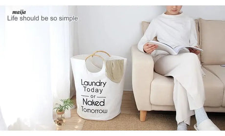 MUYE Cotton Linen Laundry Basket from MUYE