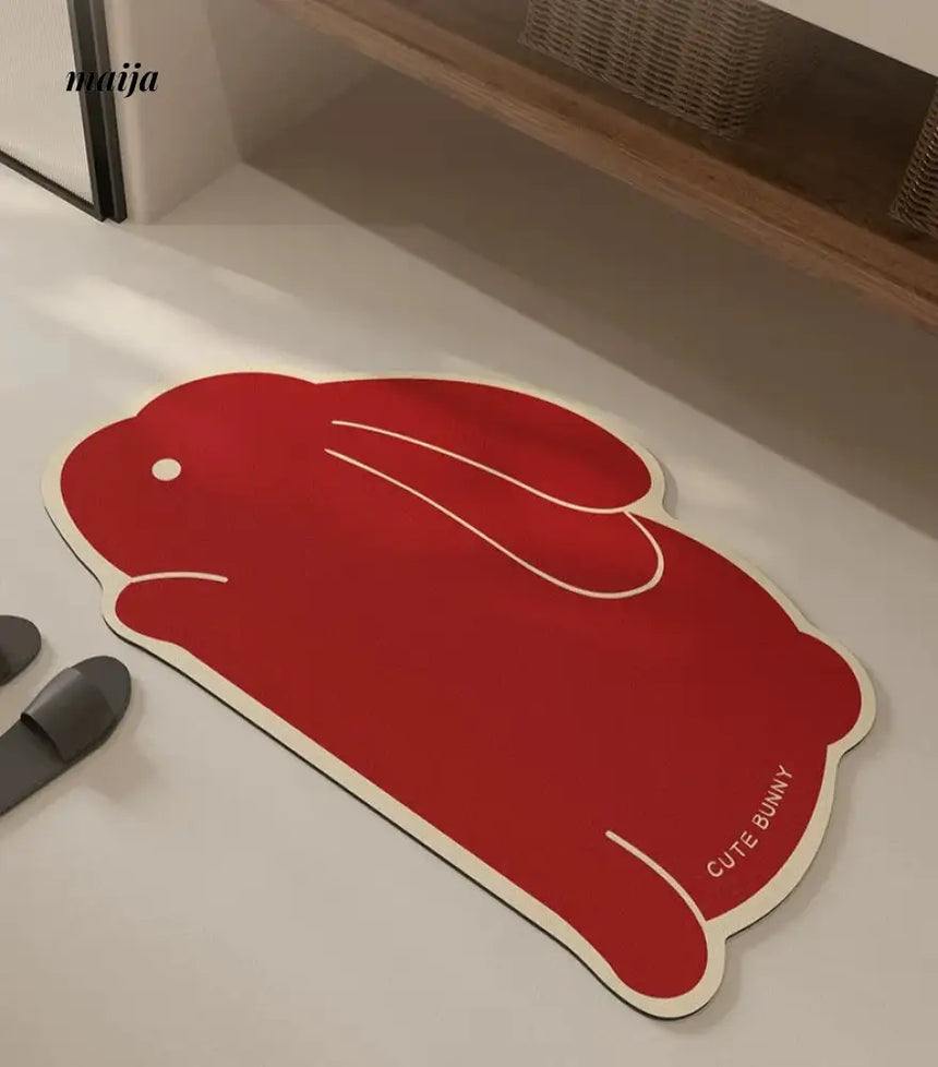 AOJU Nonslip Absorbent Rabbit Bath Mat