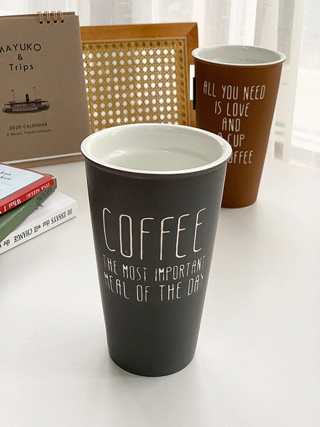 YASUKI Akira Elegant Matte Ceramic Coffee Grip Cup from YASUKI