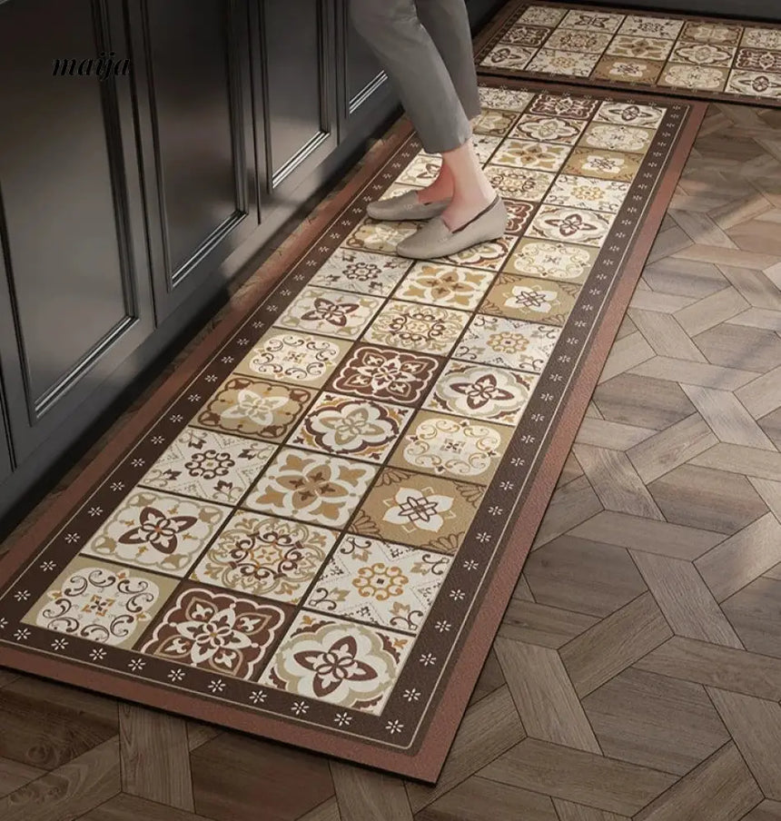 AOJU French Baroque Design Nonslip Kitchen Mat