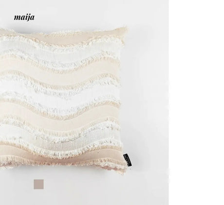 HOUSE OF YINN Luxury Tassel Corrugated Pillow Cushion from HOUSE OF YINN