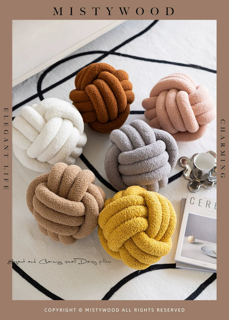MISTYWOOD Lamb Cashmere Knot Pillow for Sofa from MISTYWOOD