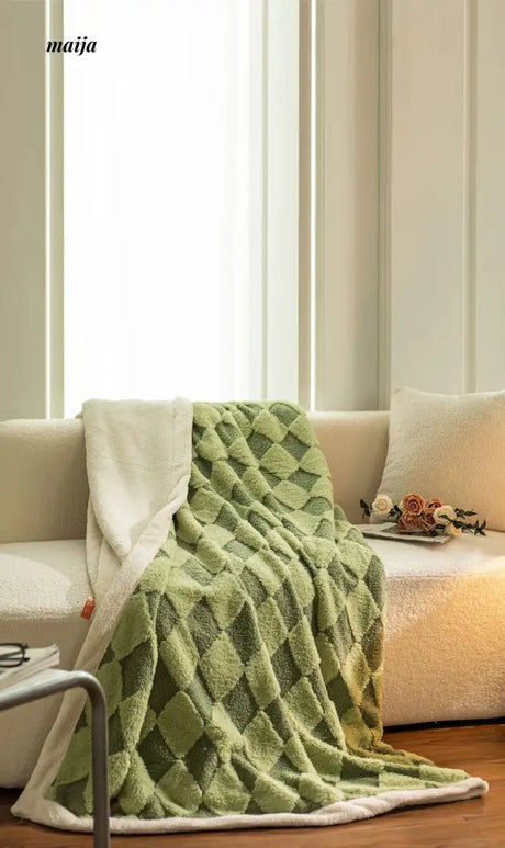 Diamond Pattern Double Layer Blanket from Shui Yang