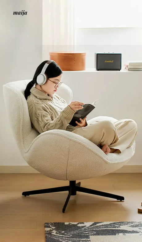 Eggshell Teddy Velvet Chair from maija