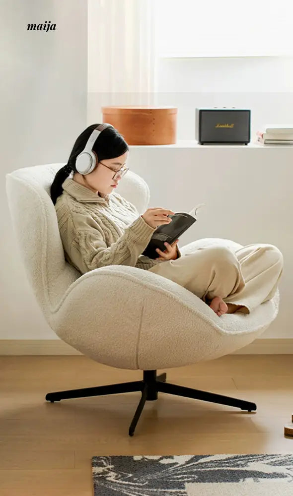 Eggshell Teddy Velvet Chair from maija