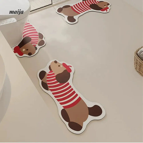 French Sausage Puppy Bath Mat from maija