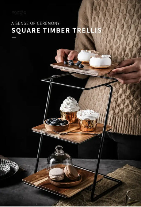 Wooden Dessert Display Tray from Zodian