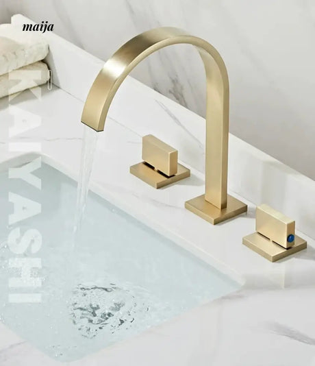 Bronze Waterfall Three Piece Basin Faucet from Kaiyashi