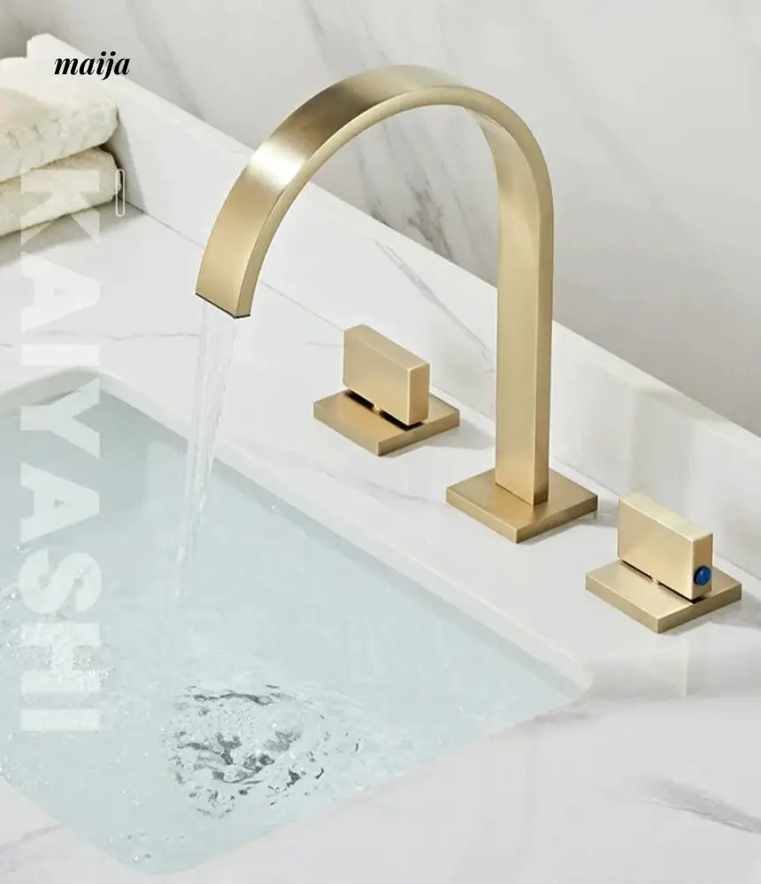 Bronze Waterfall Three Piece Basin Faucet from Kaiyashi
