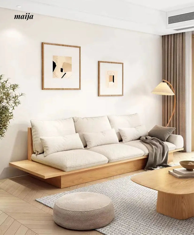 Japanese Style Solid Wood Modular Sofa with Storage from maija